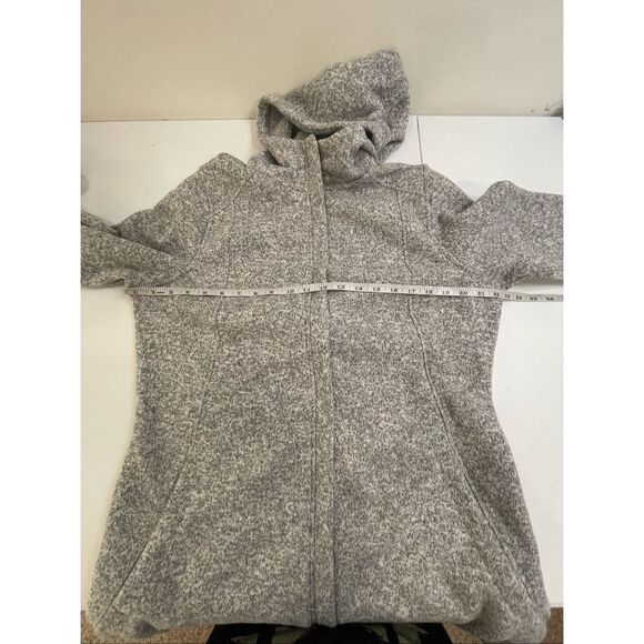 Lands’ End women’s fleece hooded medium tall gray 10-12 - Picture 3 of 6